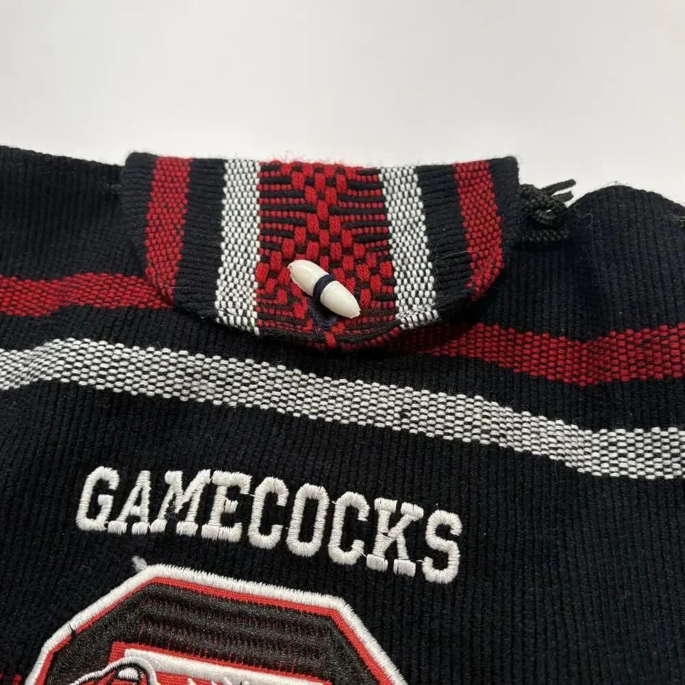 Pinzon Gamecock Backpack Bag Boho Hippie Red Black Embroidered Drawstring